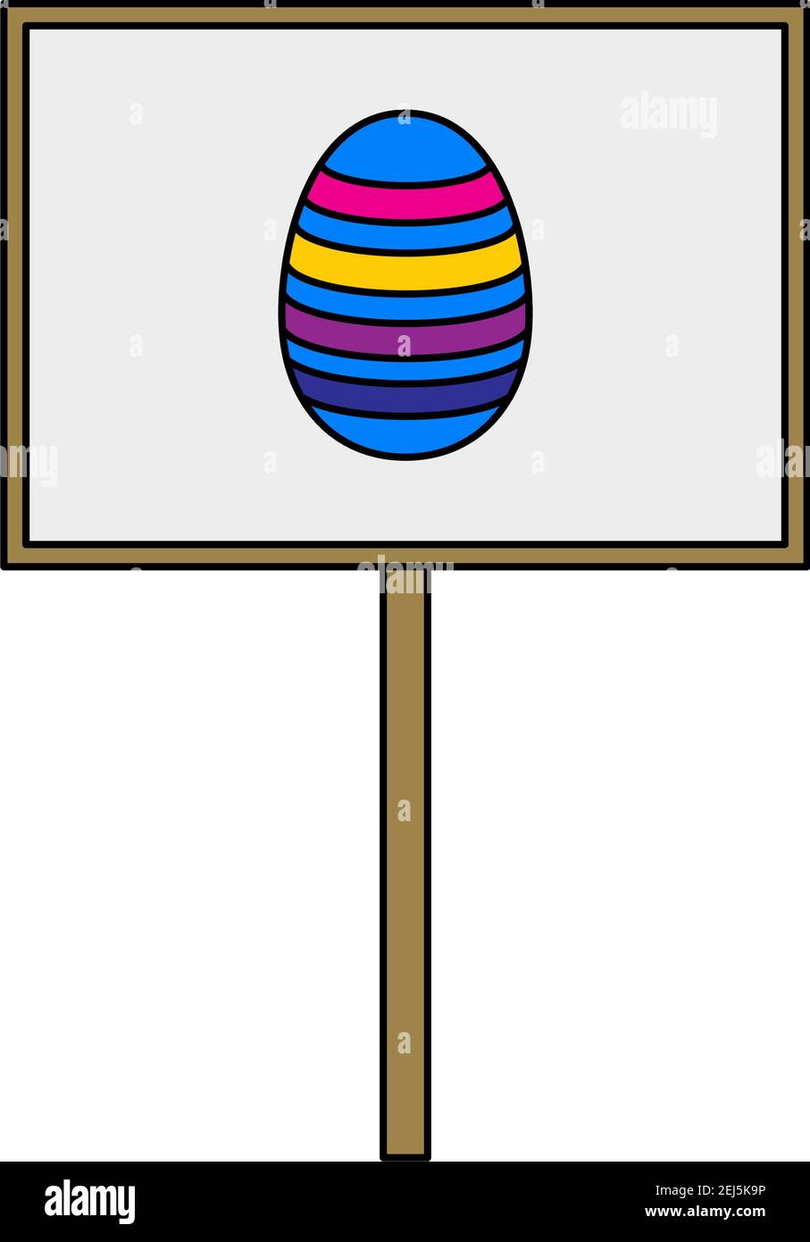 Easter Pointer With Egg Icon. Editable Outline With Color Fill Design. Vector Illustration. Stock Vector