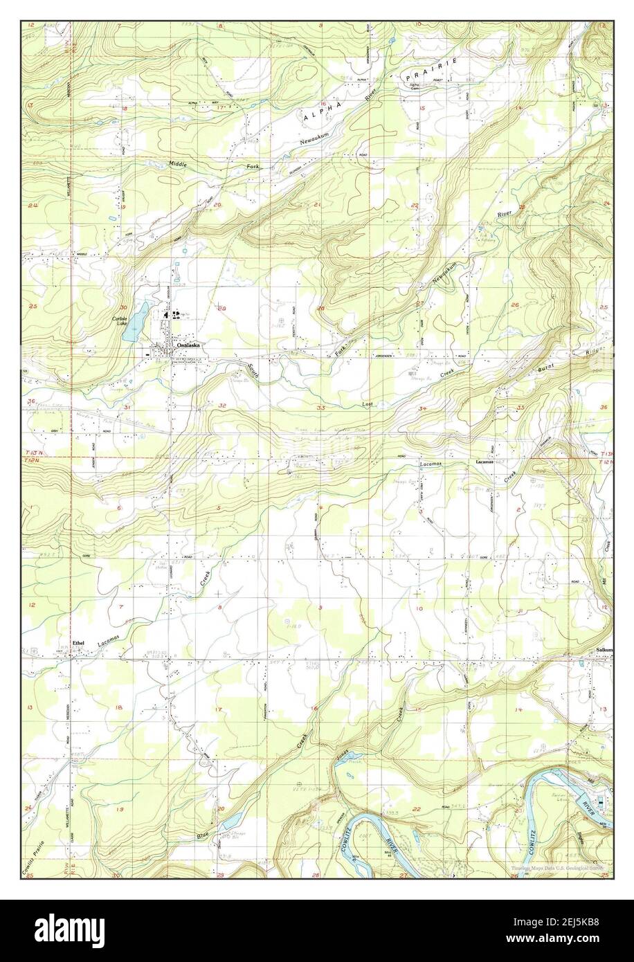 Onalaska, Washington, map 1984, 124000, United States of America by