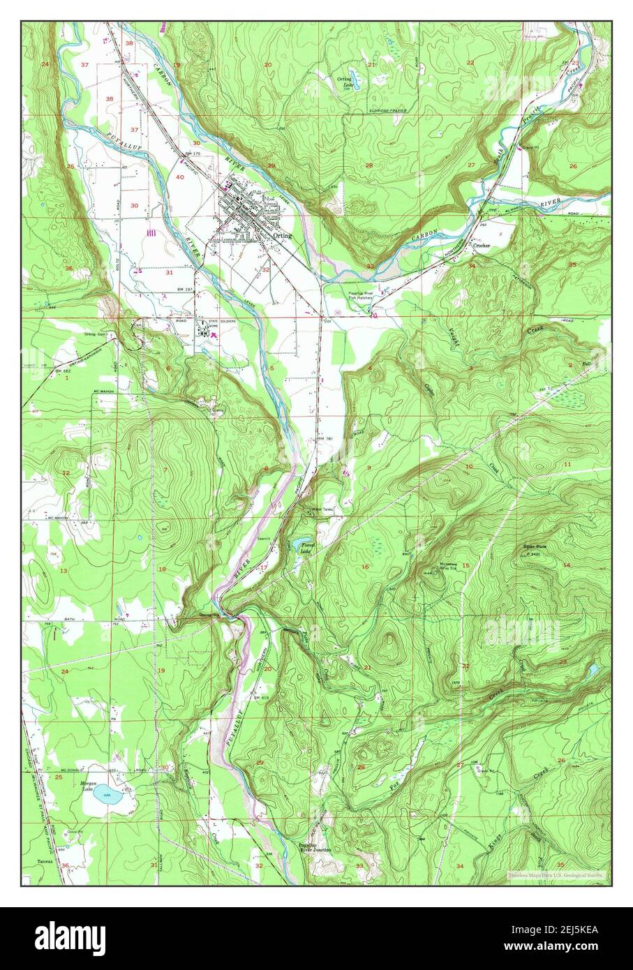 Orting, Washington, map 1956, 124000, United States of America by