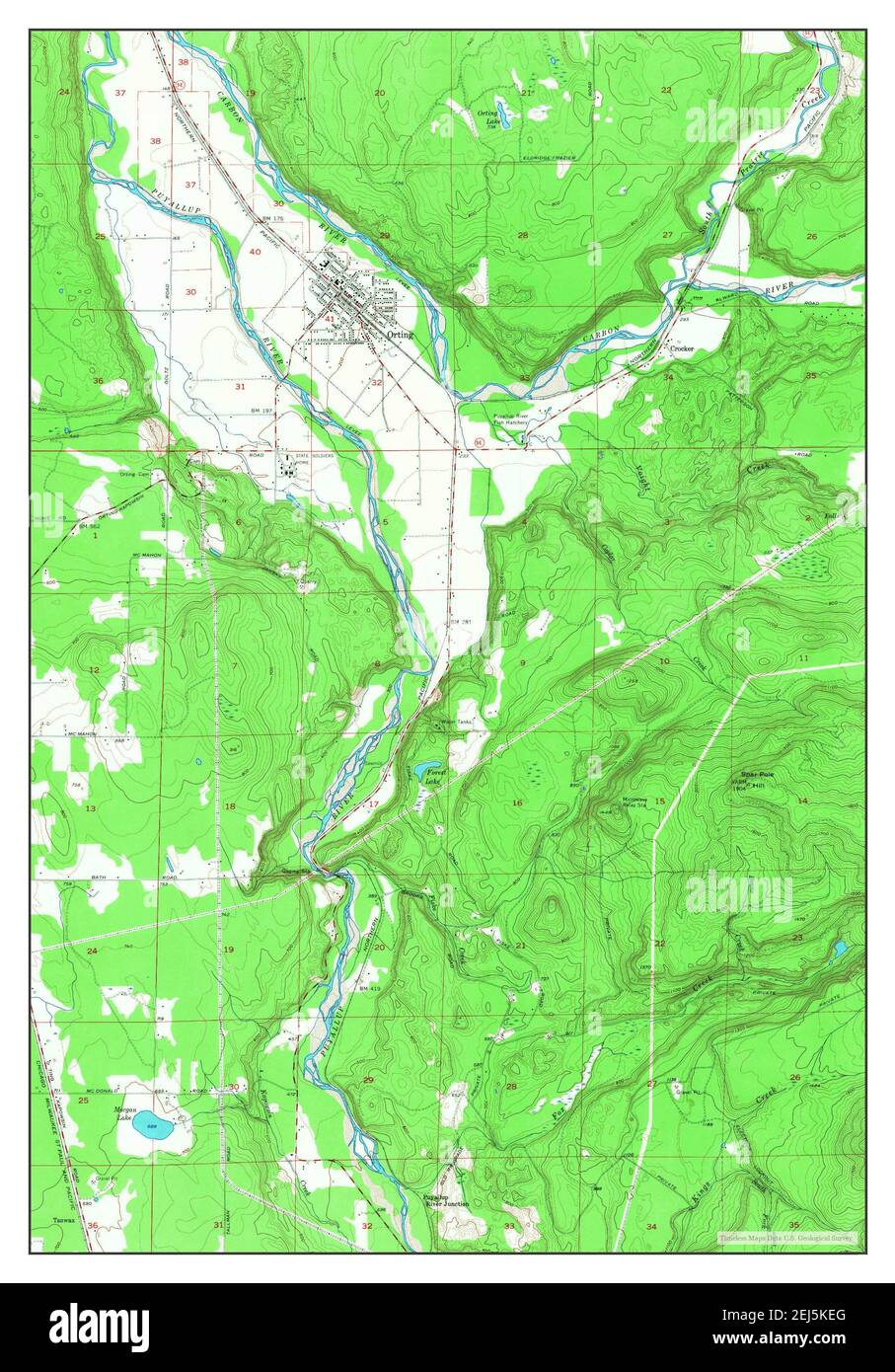 Orting, Washington, map 1956, 124000, United States of America by