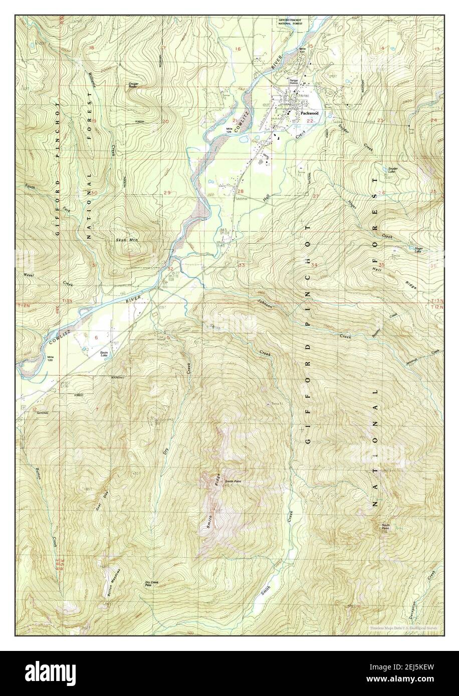 Packwood, Washington, map 1989, 124000, United States of America by