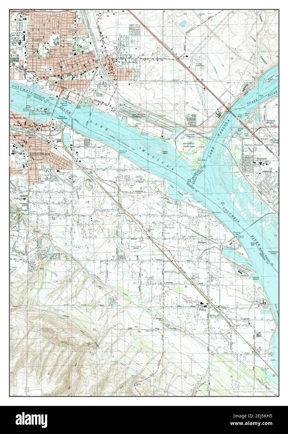 Pasco, Washington, map 1992, 124000, United States of America by