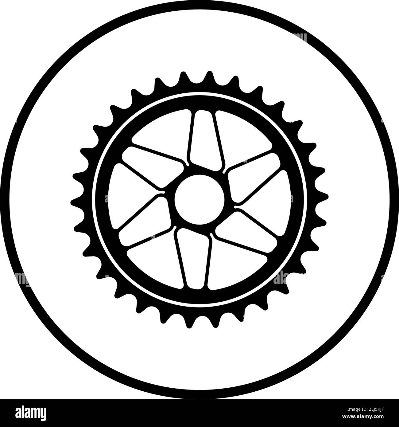 Bike Gear Star Icon. Thin Circle Stencil Design. Vector Illustration. Stock Vector