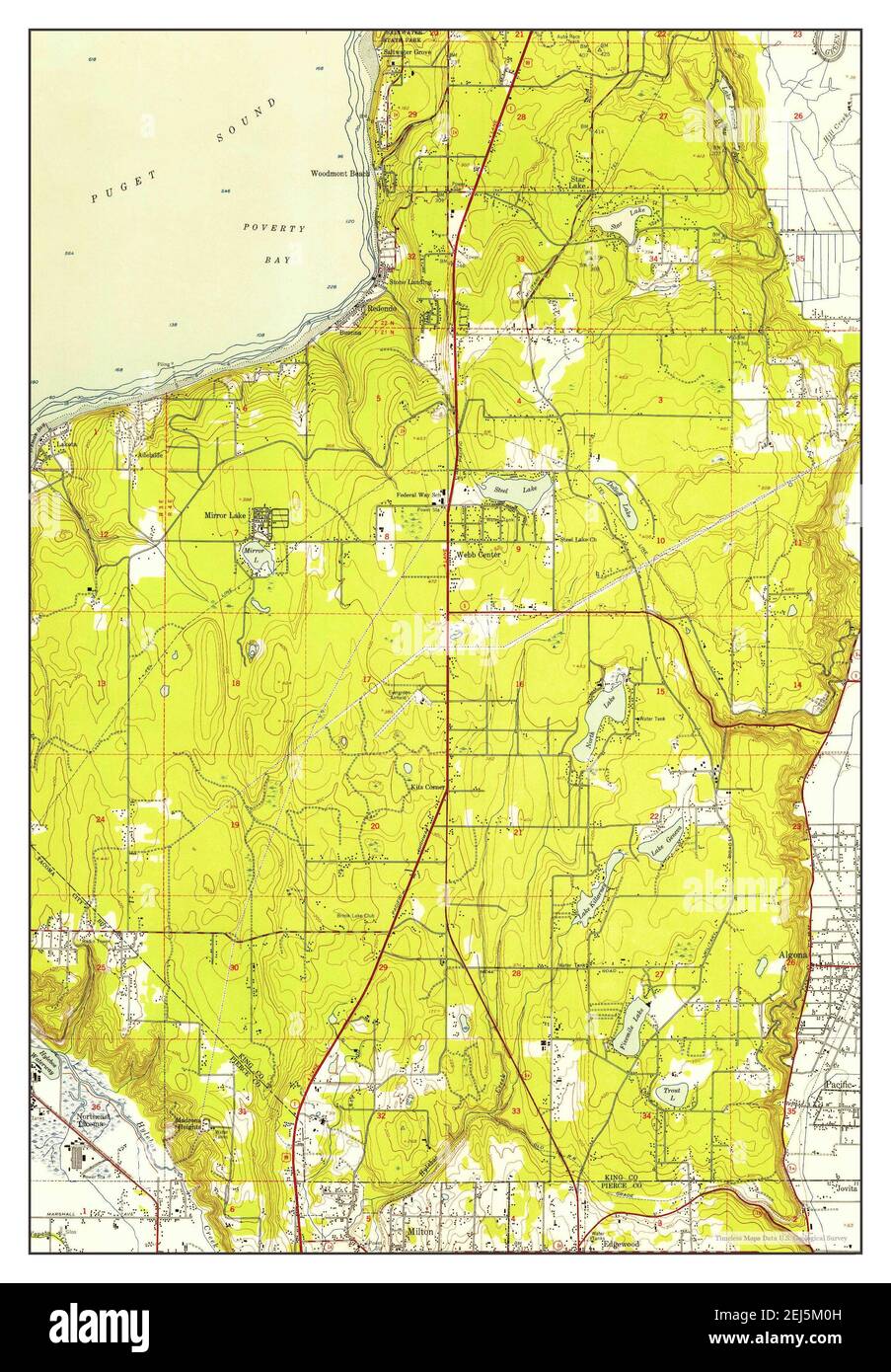 Poverty Bay, Washington, map 1949, 124000, United States of America by