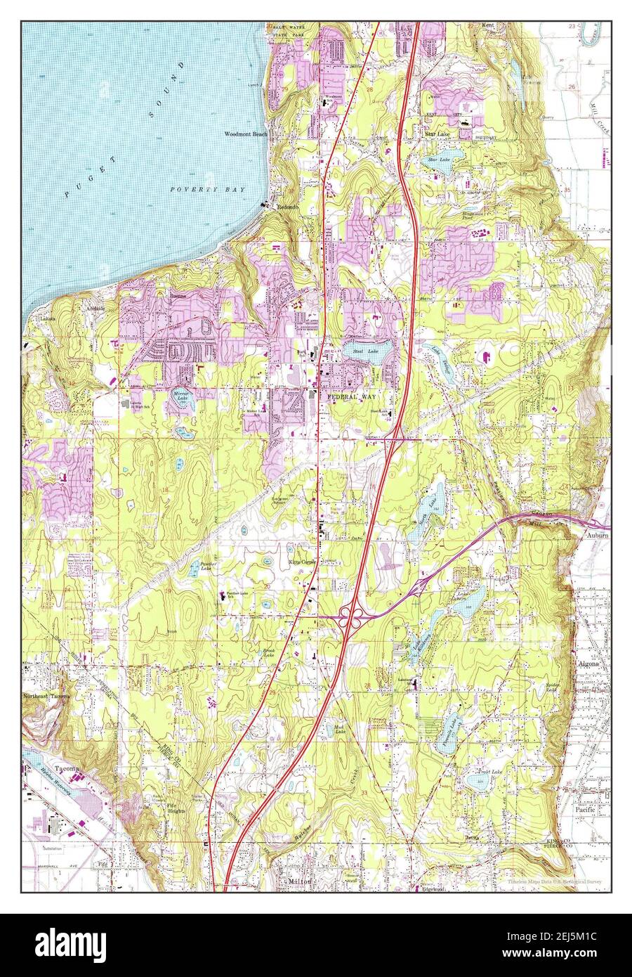 Poverty Bay, Washington, map 1961, 124000, United States of America by