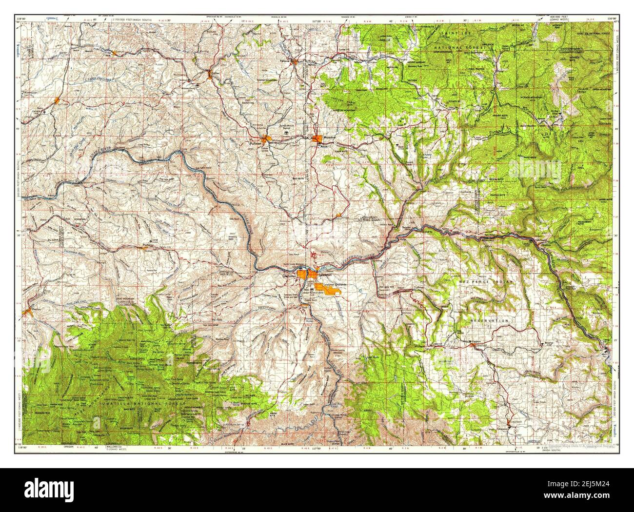 Pullman, Washington, map 1958, 1:250000, United States of America by Timeless Maps, data U.S 