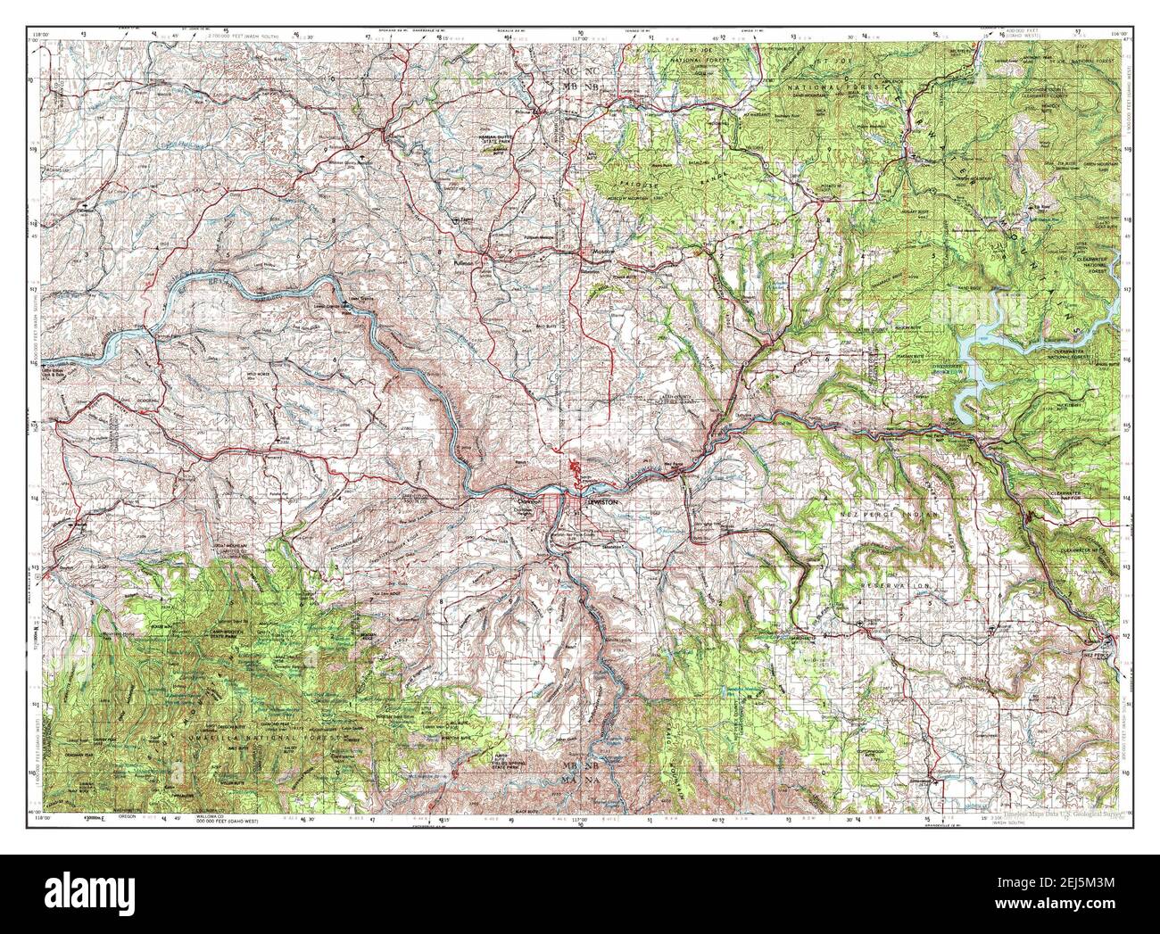 Pullman, Washington, map 1955, 1250000, United States of America by