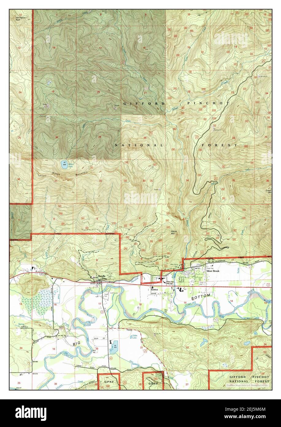 Randle, Washington, map 1994, 1:24000, United States of America by Timeless Maps, data U.S. Geological Survey Stock Photo
