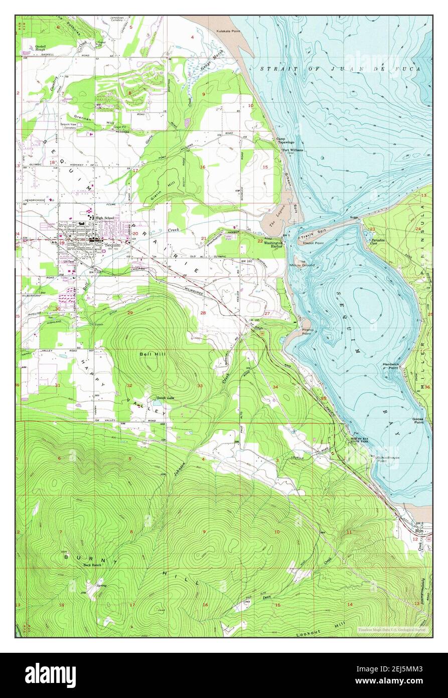 Sequim, Washington, map 1956, 124000, United States of America by Timeless Maps, data U.S