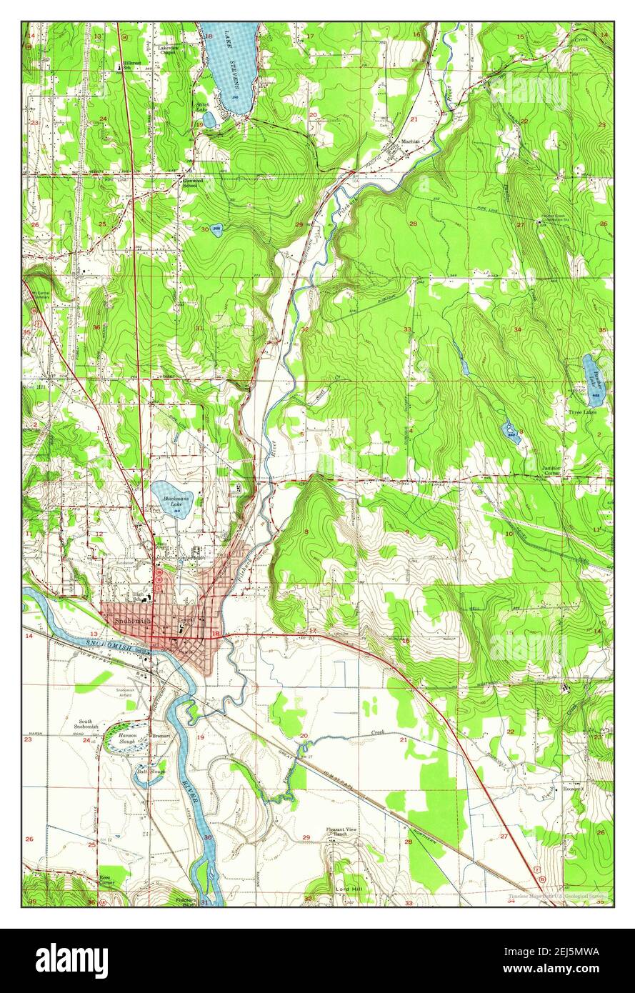 Snohomish County Topographic Map Snohomish Washington Map Cut Out Stock Images & Pictures - Alamy
