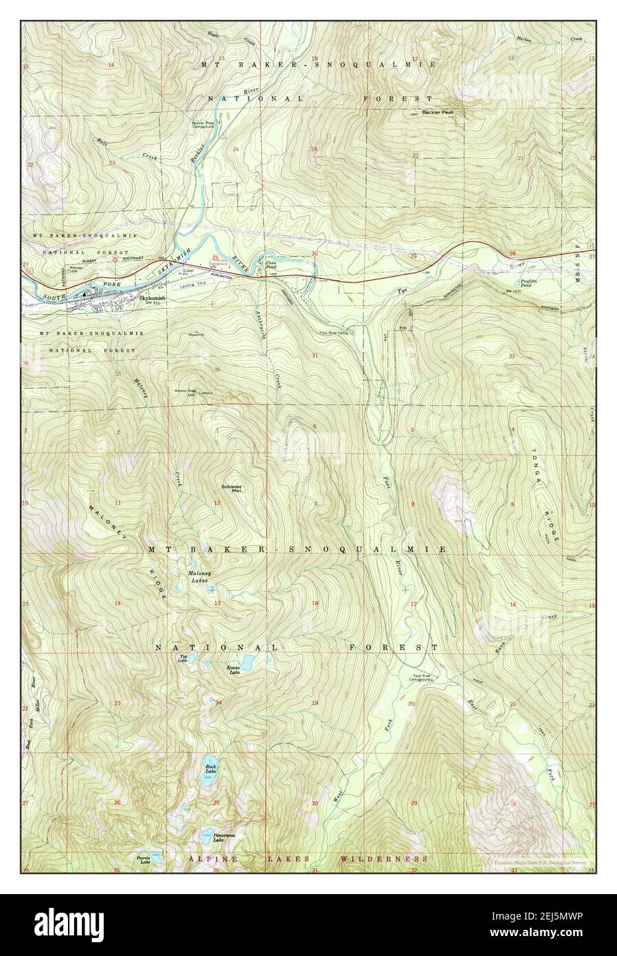 Skykomish, Washington, map 1965, 124000, United States of America by Timeless Maps, data U.S