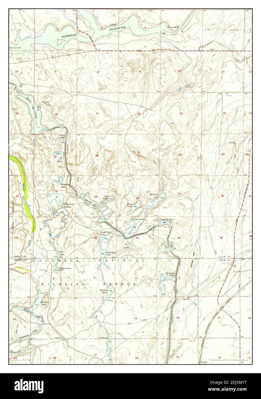 Soda Lake, Washington, map 1954, 124000, United States of America by
