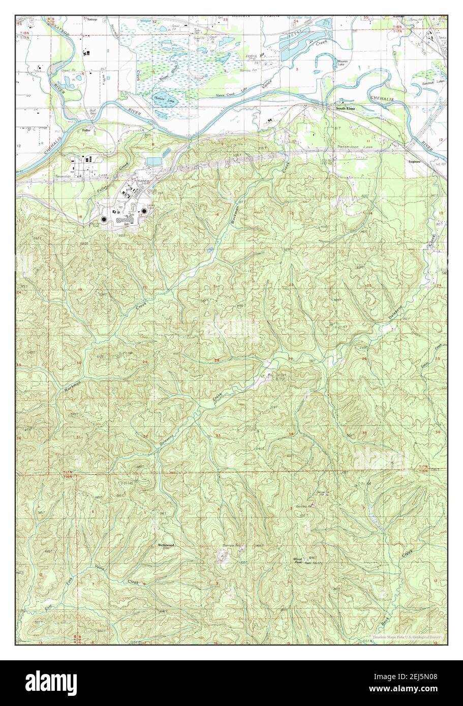South Elma, Washington, map 1986, 124000, United States of America by Timeless Maps, data U.S