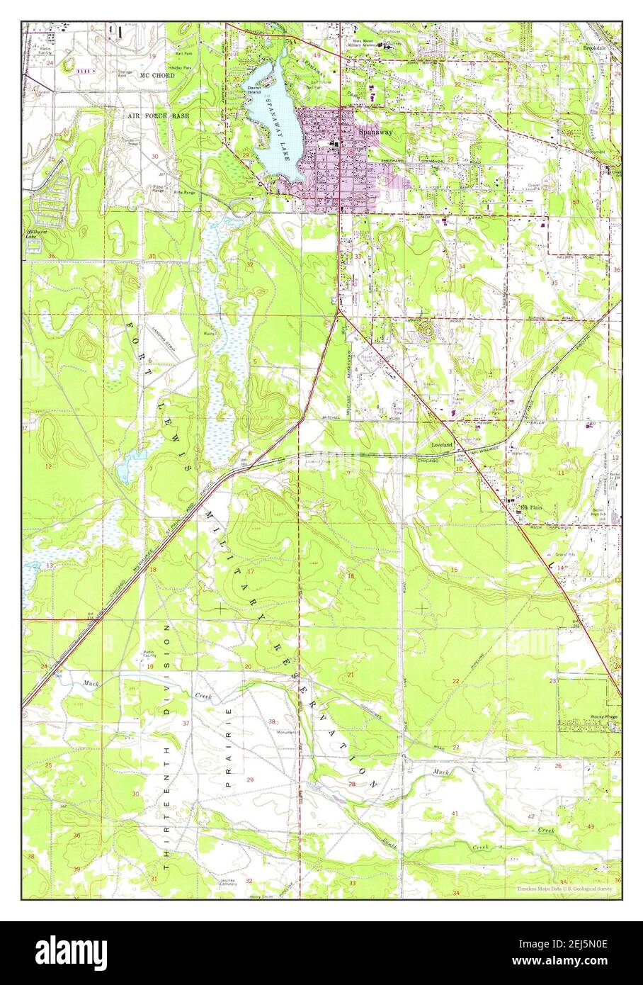 Spanaway, Washington, map 1959, 124000, United States of America by Timeless Maps, data U.S