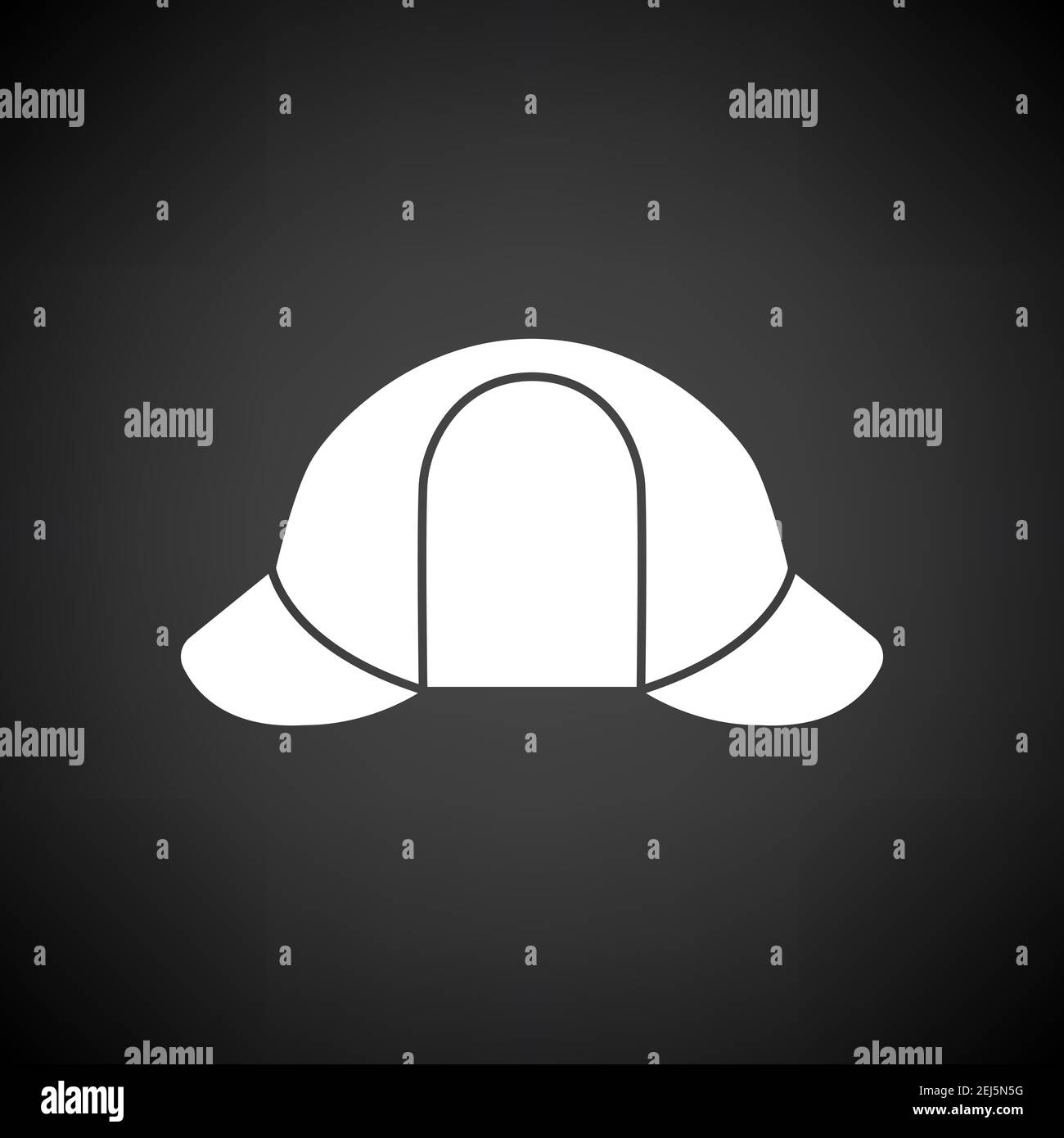 Sherlock Hat Icon. White on Black Background. Vector Illustration. Stock Vector