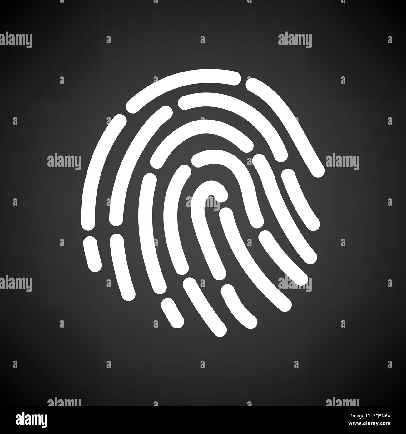 Fingerprint Icon. White on Black Background. Vector Illustration Stock ...
