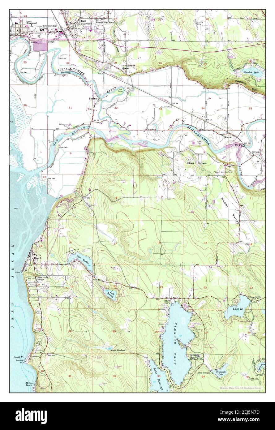 Stanwood, Washington, map 1956, 124000, United States of America by