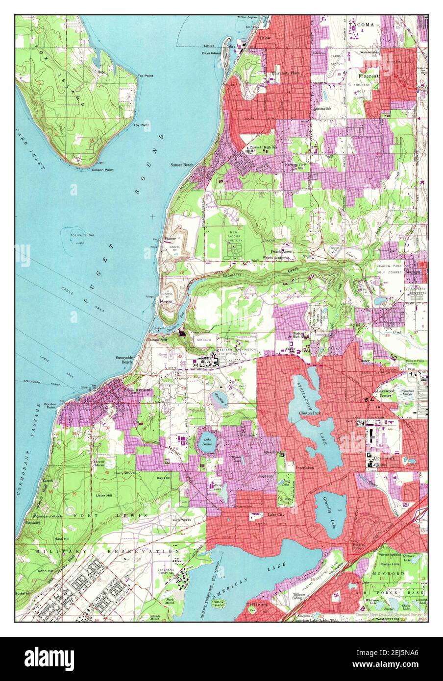 Steilacoom, Washington, map 1959, 124000, United States of America by