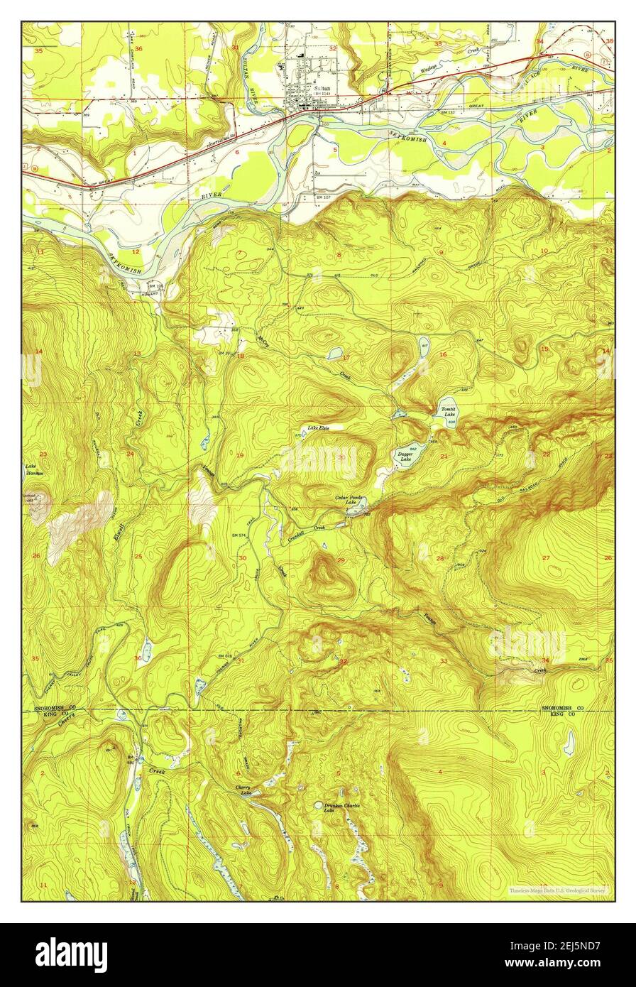 Sultan, Washington, map 1953, 124000, United States of America by