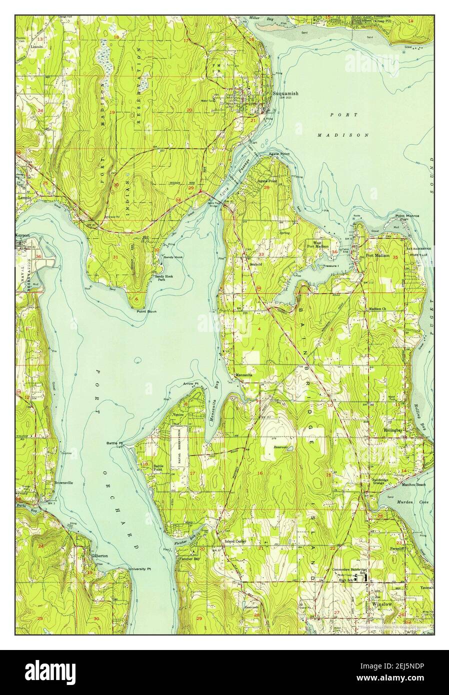 Suquamish, Washington, map 1953, 124000, United States of America by