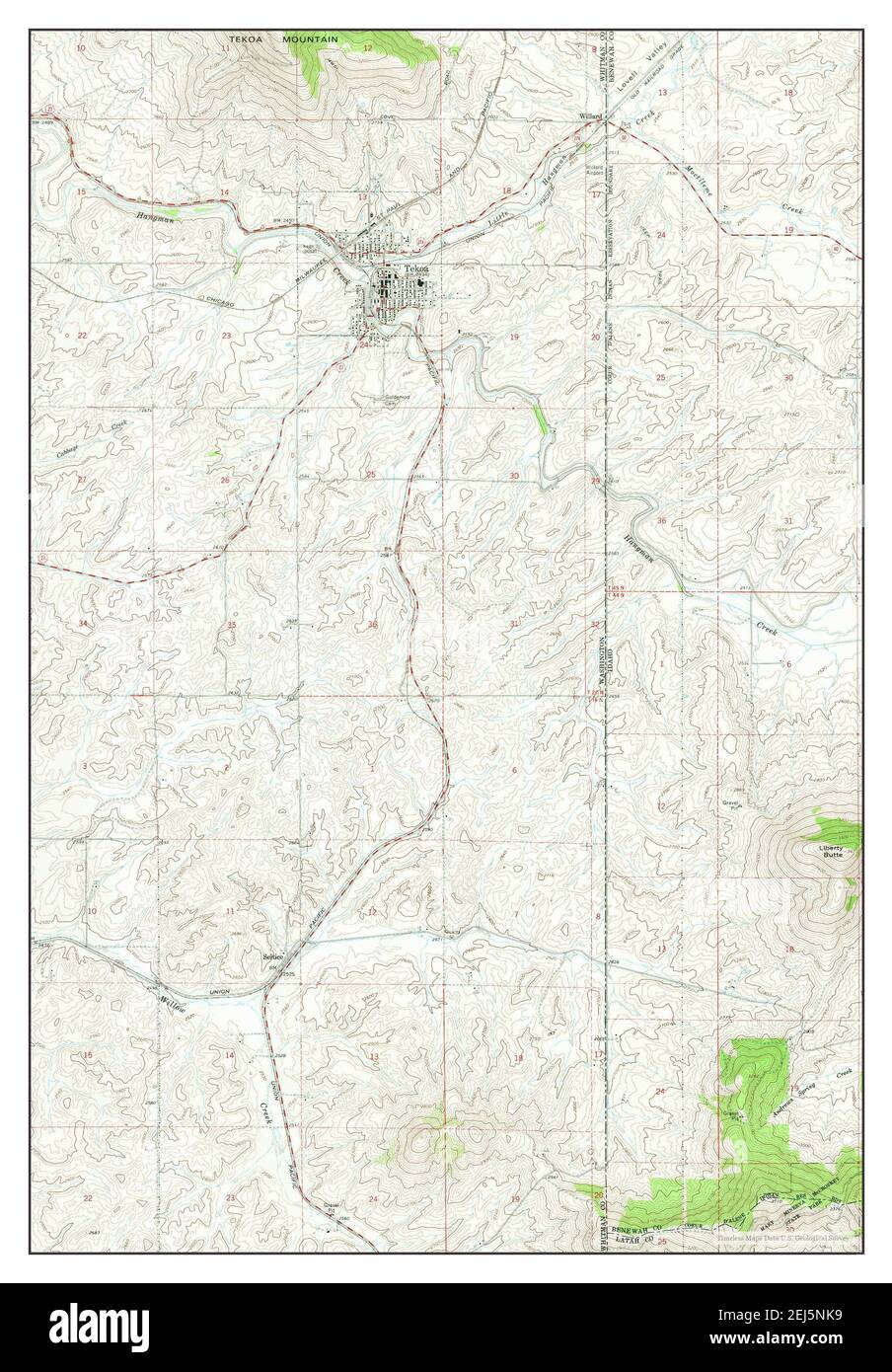 Tekoa, Washington, map 1964, 124000, United States of America by