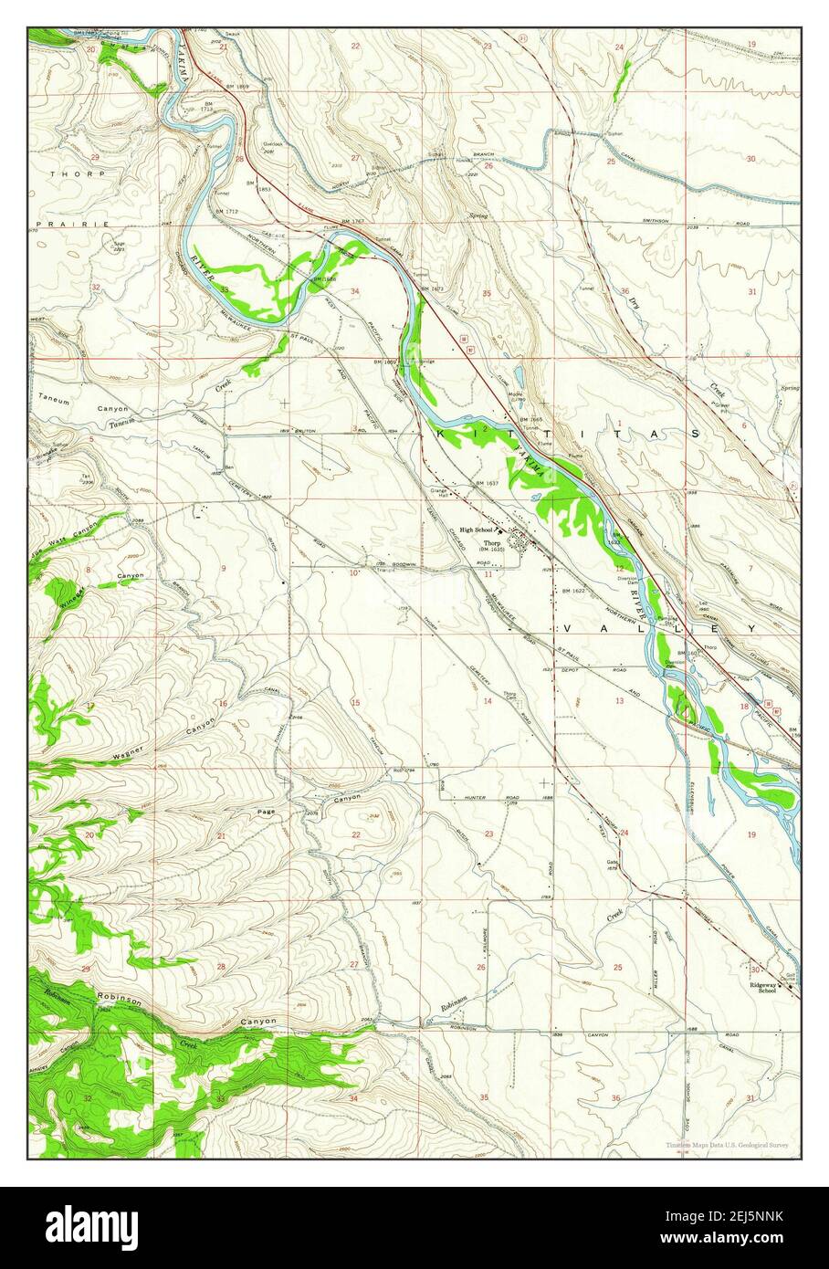 Thorp, Washington, map 1958, 124000, United States of America by
