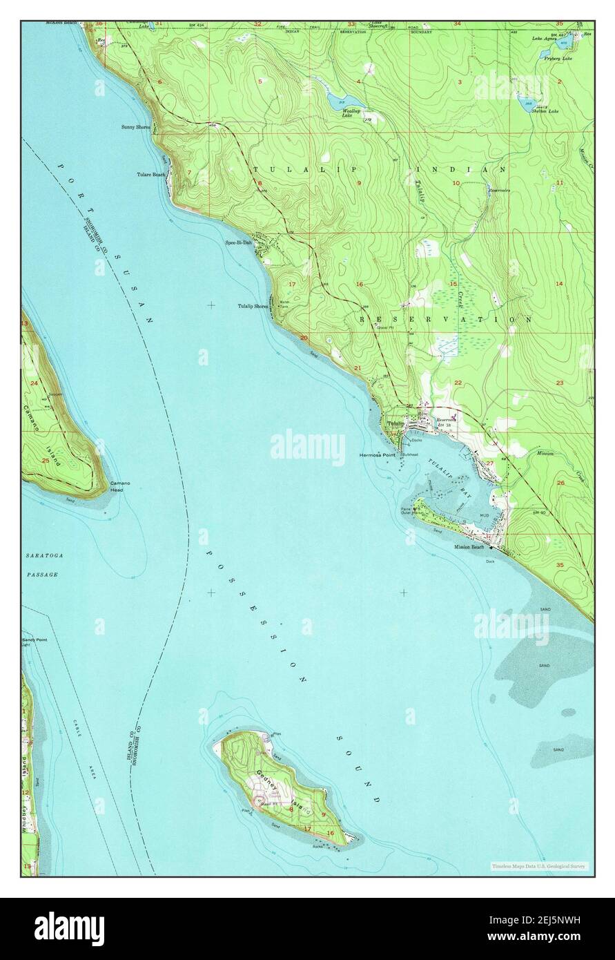 Tulalip, Washington, map 1956, 124000, United States of America by