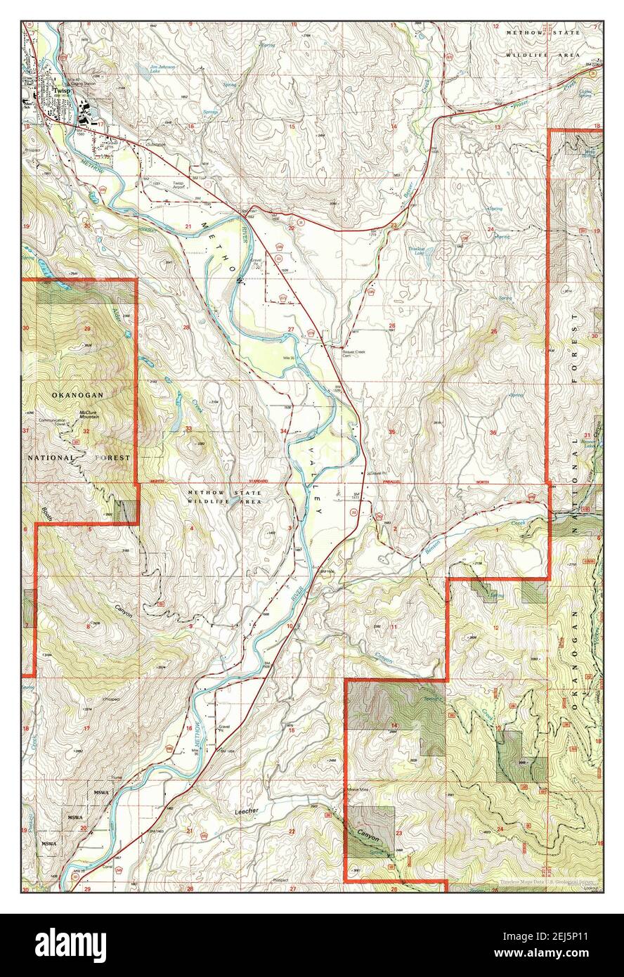 Twisp East, Washington, map 2001, 124000, United States of America by