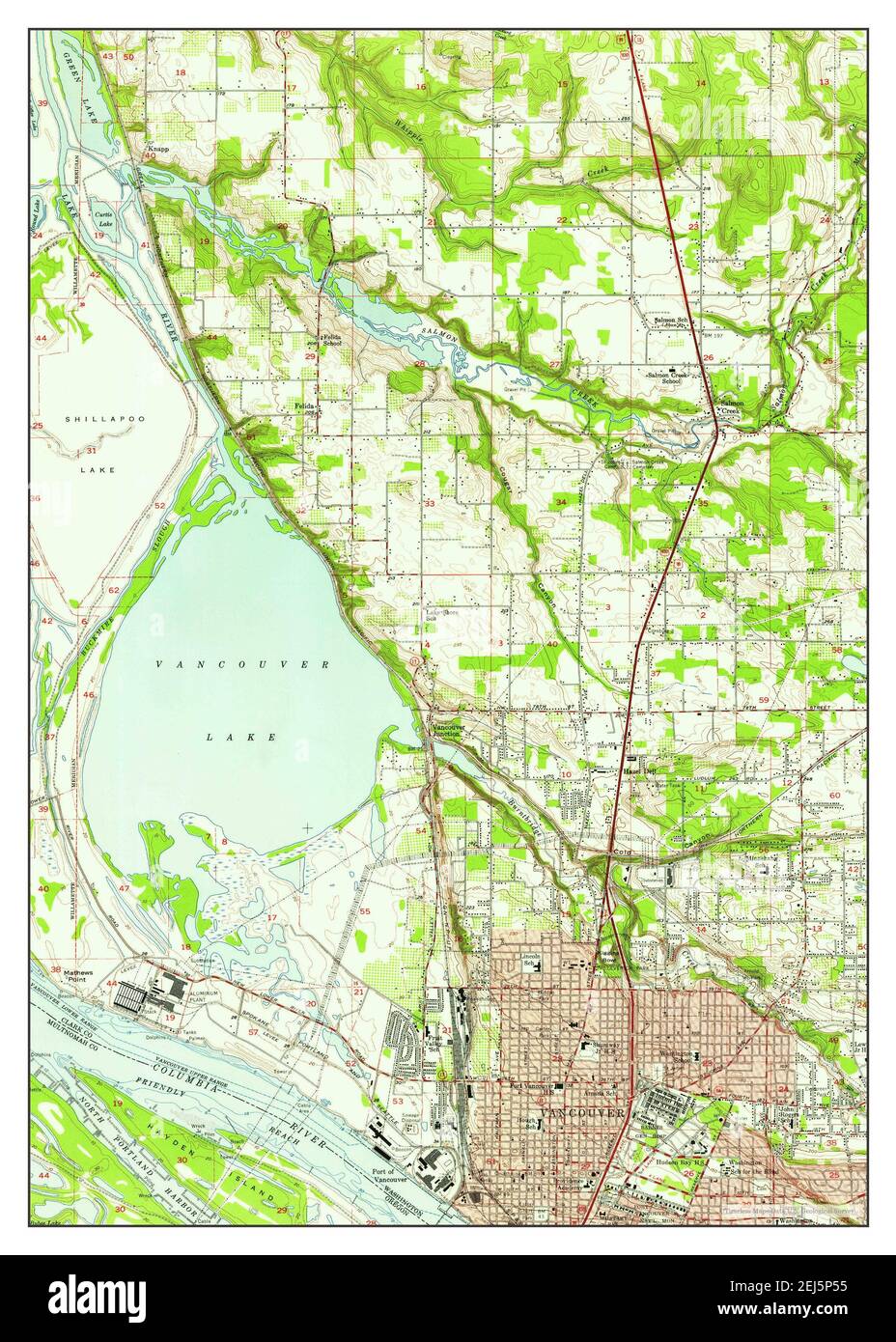 Vancouver, Washington, map 1954, 124000, United States of America by Timeless Maps, data U.S