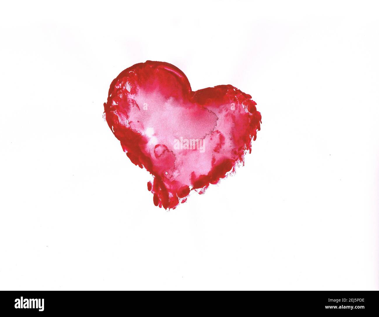 A red watercolor heart isolated on white background Stock Photo - Alamy