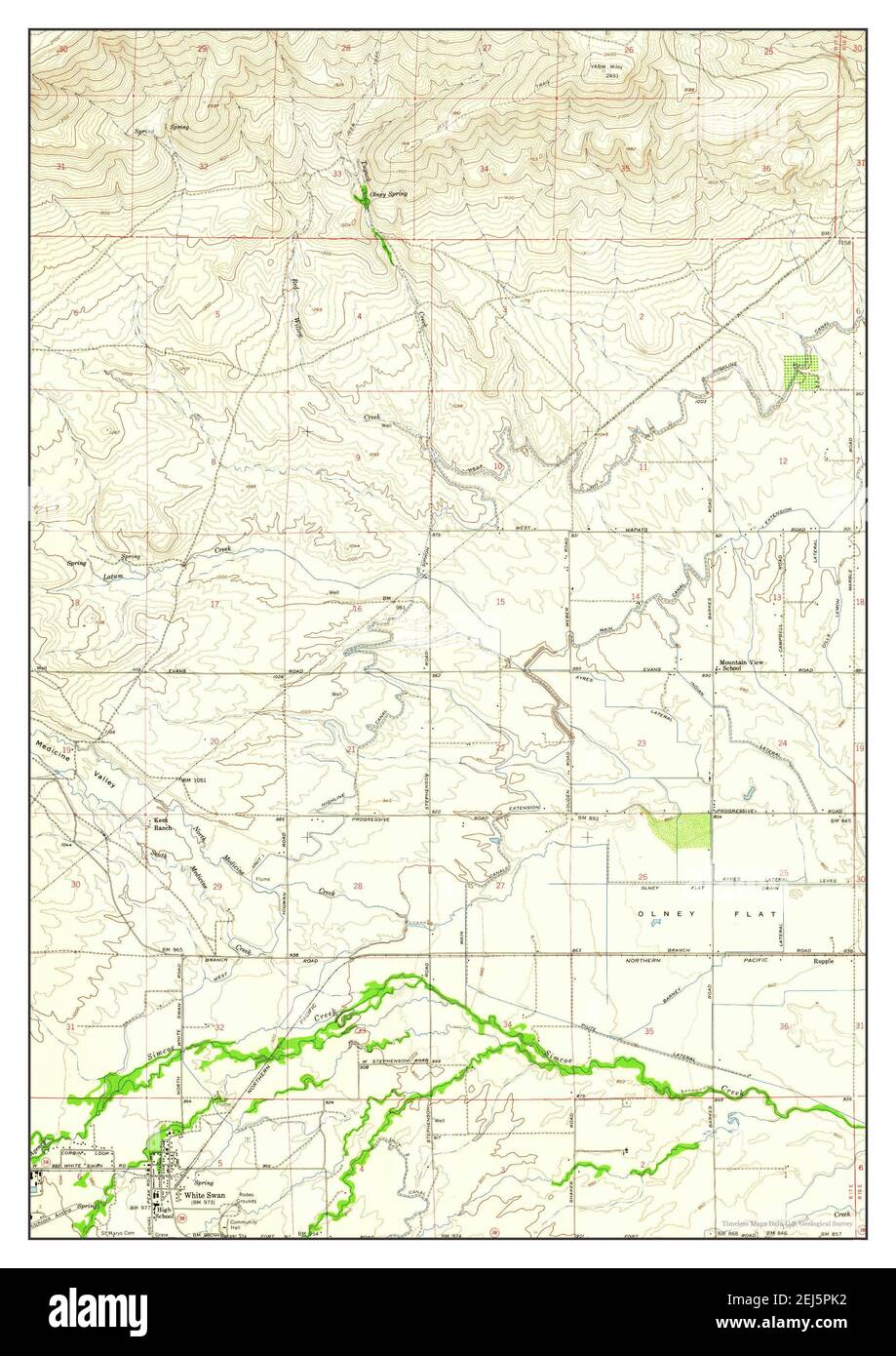 White Swan, Washington, map 1958, 124000, United States of America by