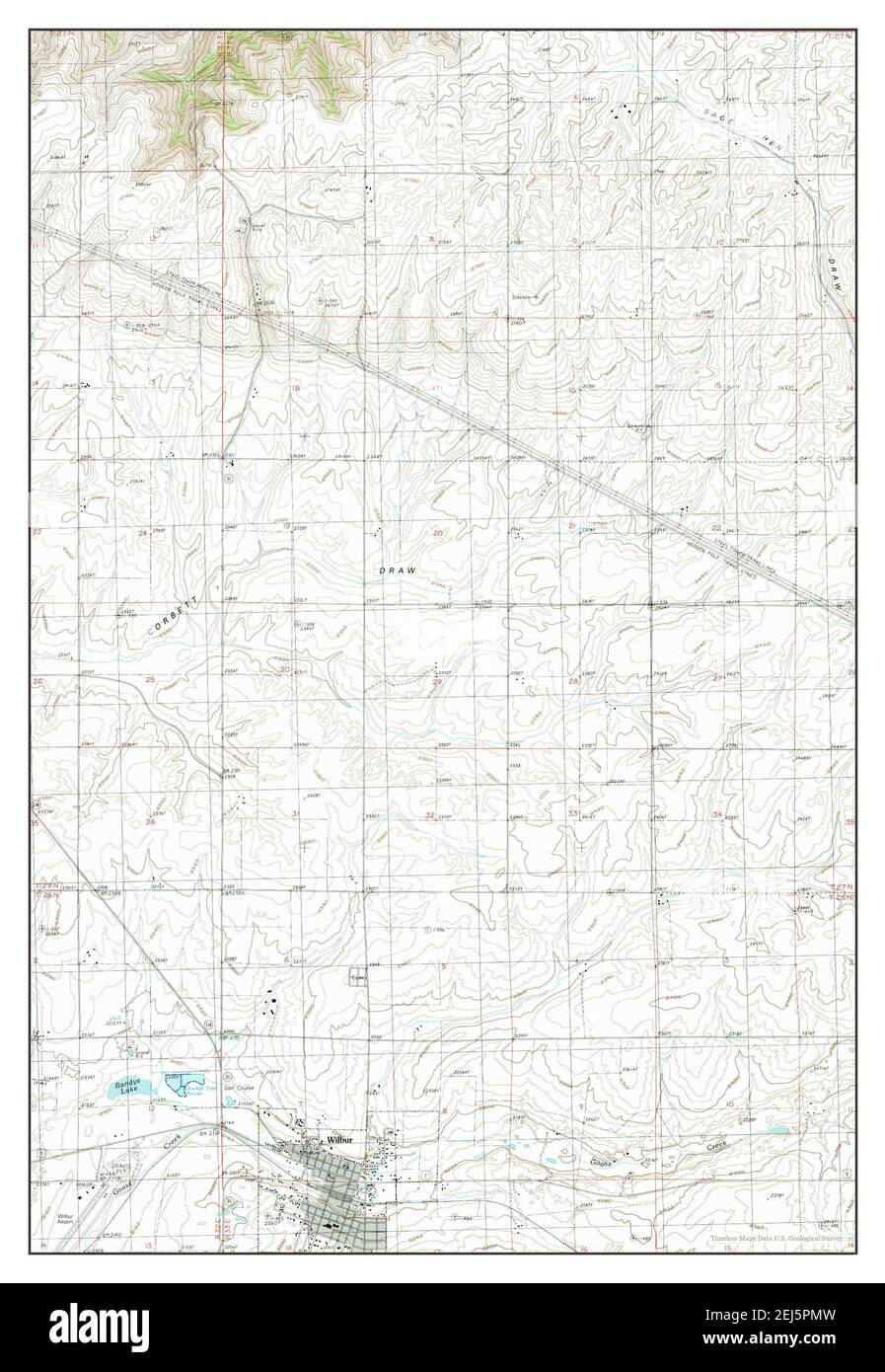 Wilbur, Washington, map 1989, 124000, United States of America by