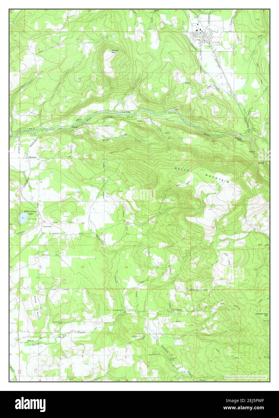 Yacolt, Washington, map 1971, 124000, United States of America by