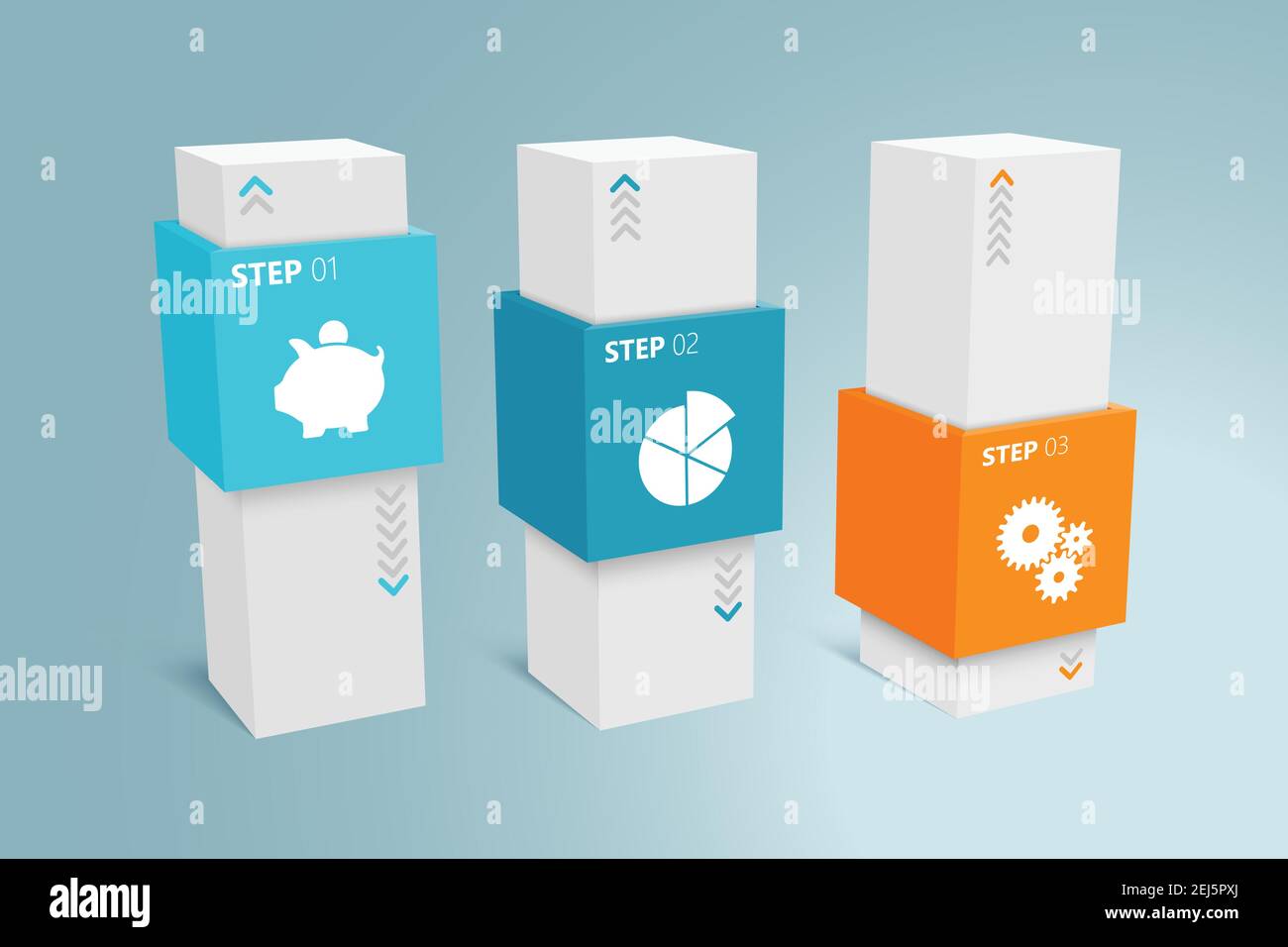 Infographic Columns 3 Stock Vector