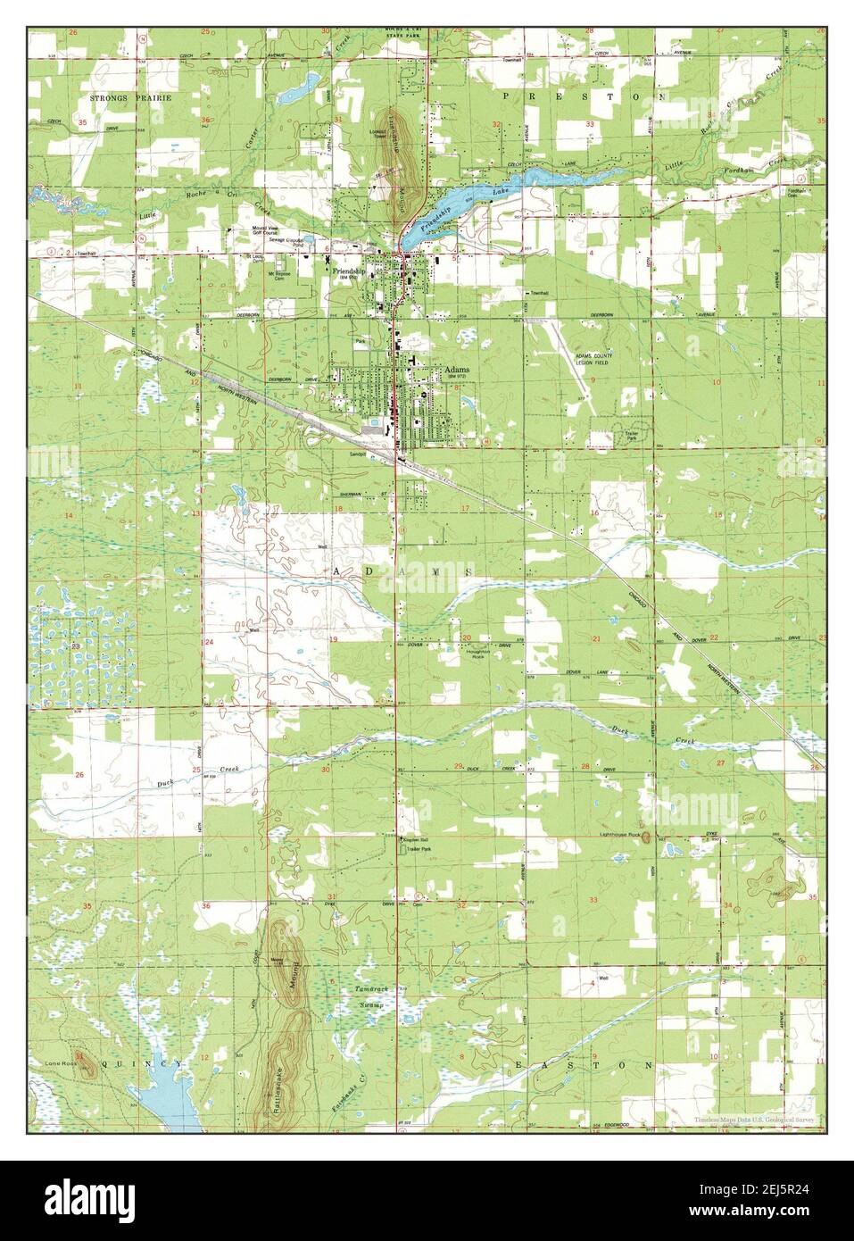 Adams, Wisconsin, map 1983, 124000, United States of America by