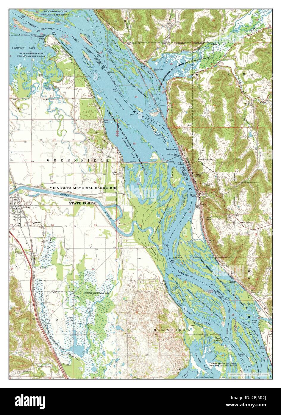 Alma, Wisconsin, map 1974, 124000, United States of America by