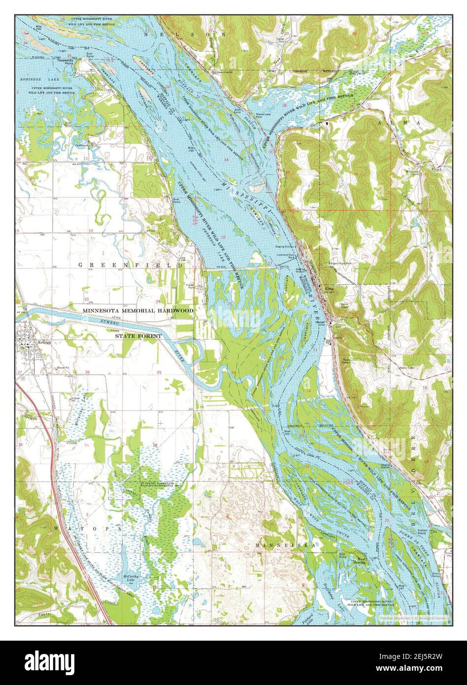 Alma, Wisconsin, map 1974, 124000, United States of America by
