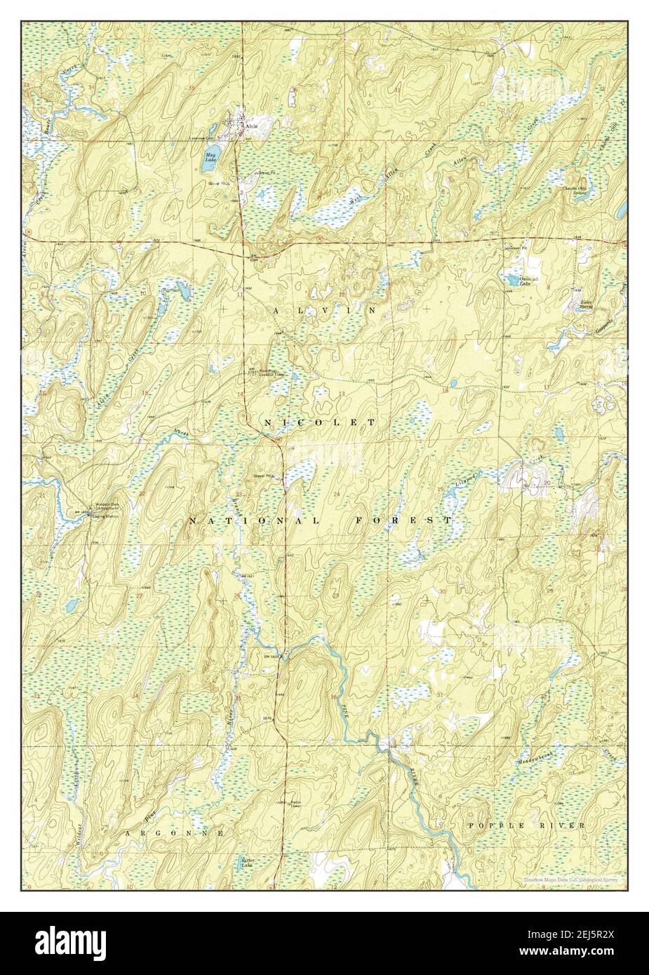 Alvin, Wisconsin, map 1970, 124000, United States of America by Timeless Maps, data U.S