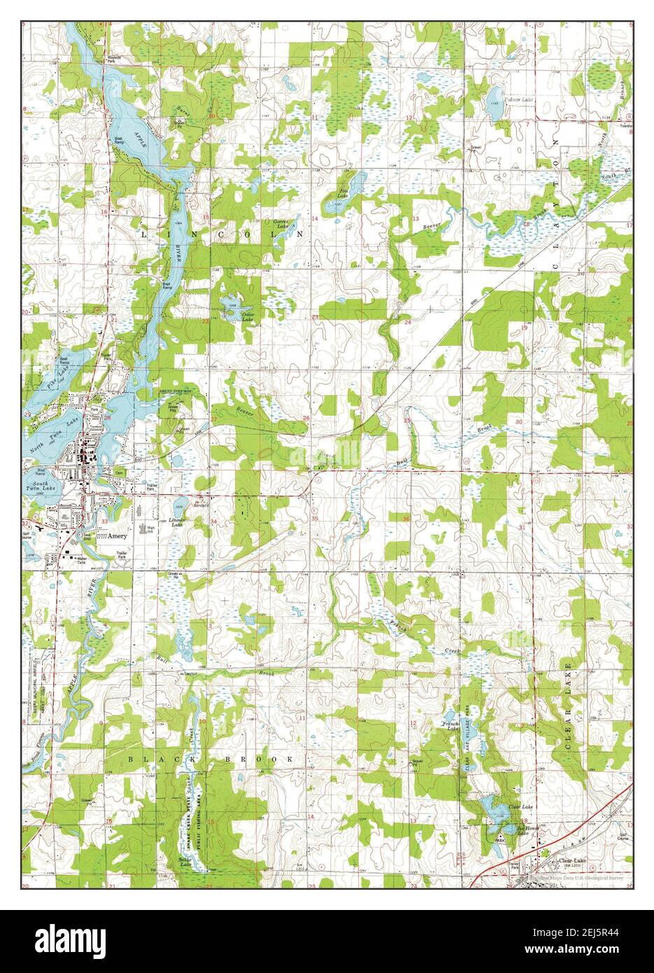 Amery, Wisconsin, map 1978, 124000, United States of America by Timeless Maps, data U.S
