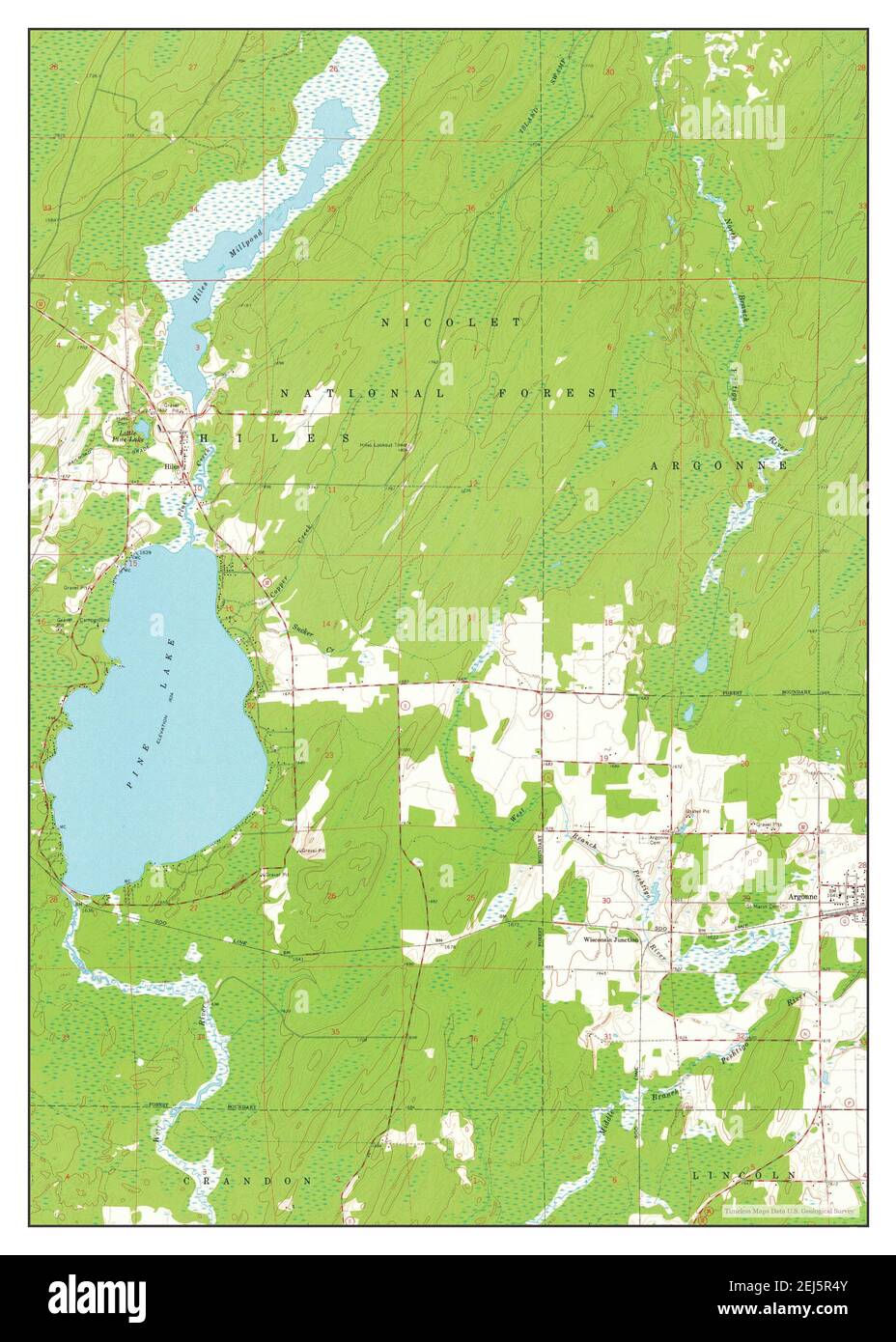 Argonne, Wisconsin, map 1965, 124000, United States of America by