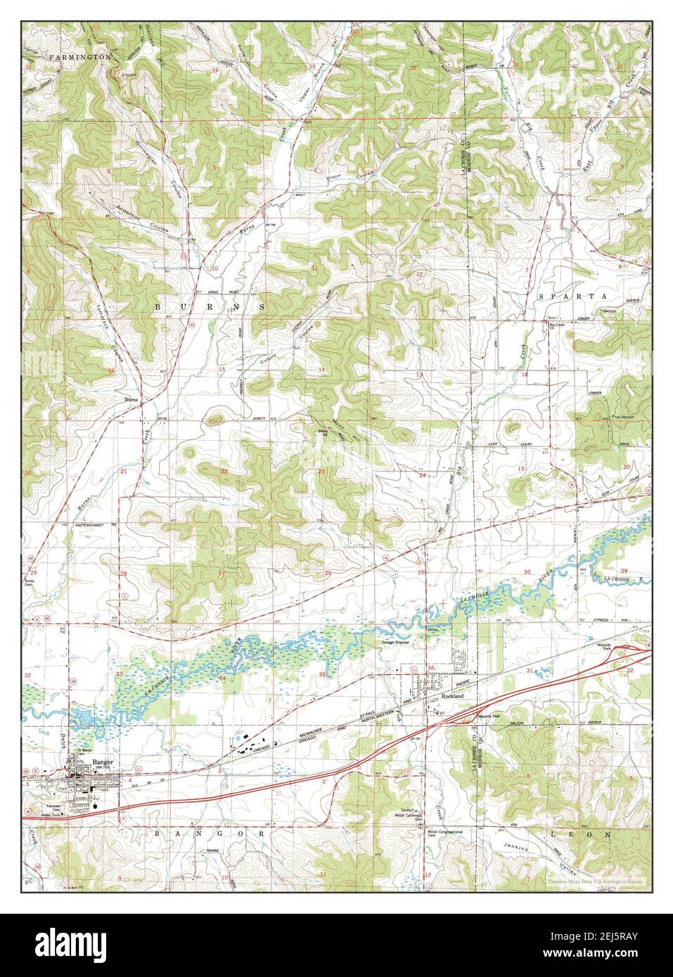 Bangor, Wisconsin, map 1983, 124000, United States of America by