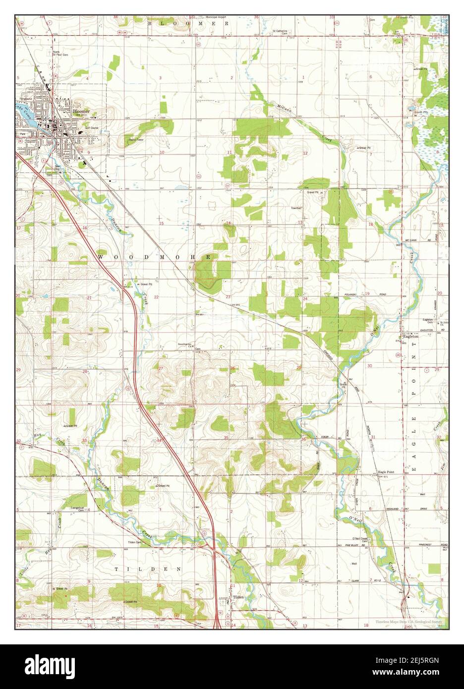 Bloomer, Wisconsin, map 1975, 124000, United States of America by