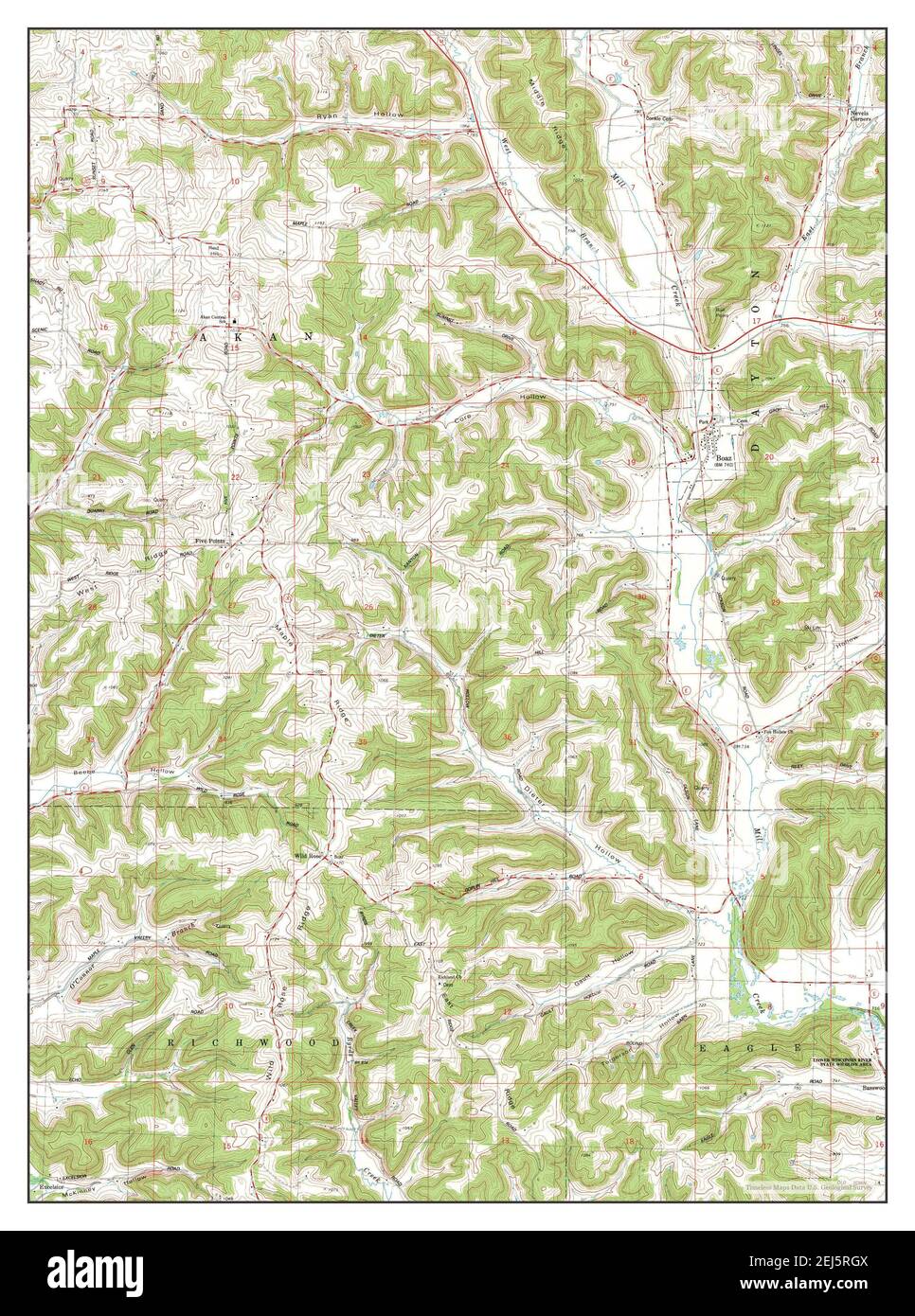 Boaz, Wisconsin, map 1983, 124000, United States of America by