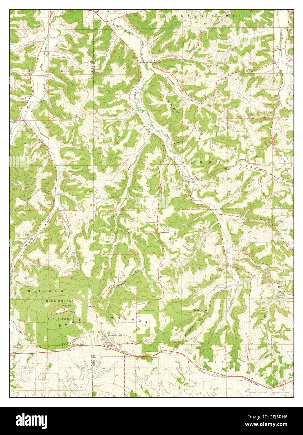 Blue Mounds, Wisconsin, map 1962, 124000, United States of America by Timeless Maps, data U.S