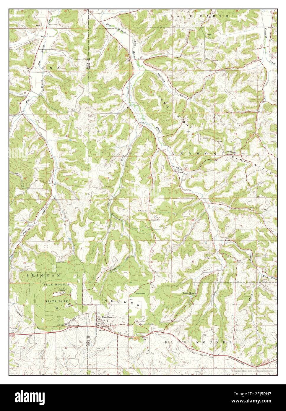 Blue Mounds, Wisconsin, map 1962, 124000, United States of America by Timeless Maps, data U.S