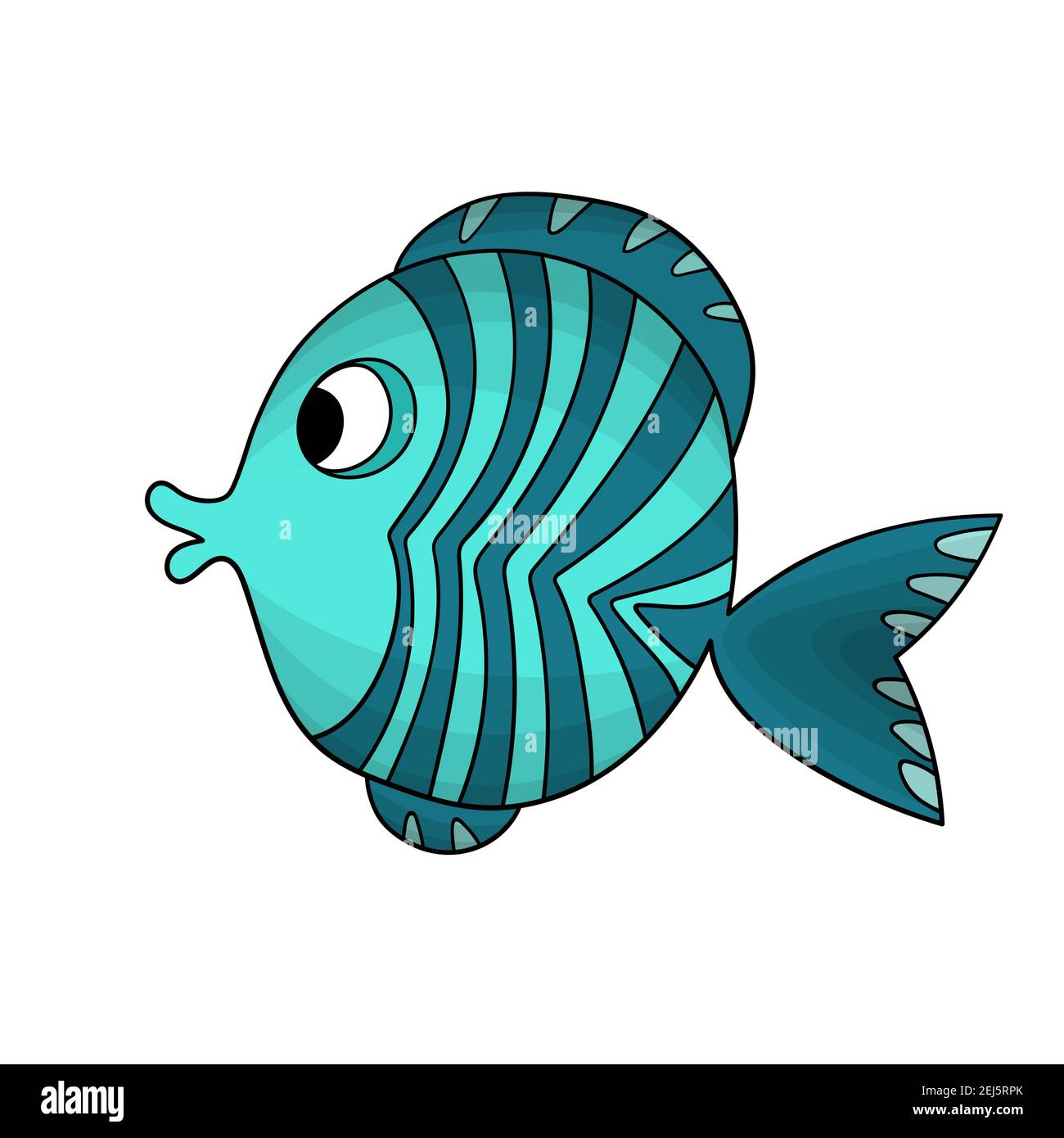 Cute colorful fish isolated on white background. Vector cartoon animals  illustration. Hand drawing adorable character for cards, wallpaper, textile  Stock Vector Image & Art - Alamy