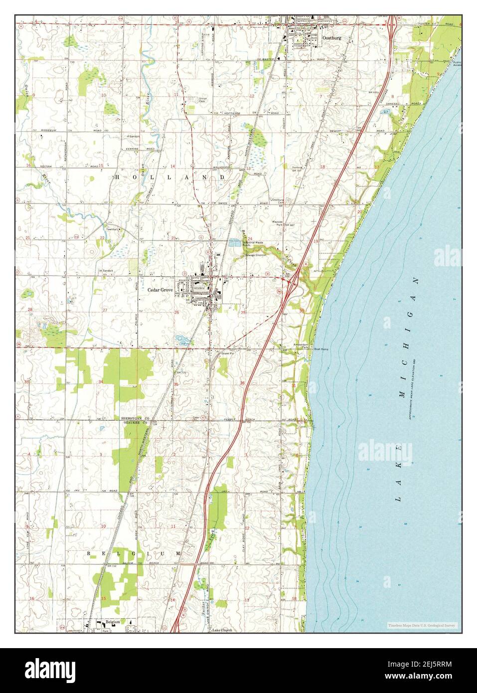 Cedar Grove, Wisconsin, map 1974, 124000, United States of America by