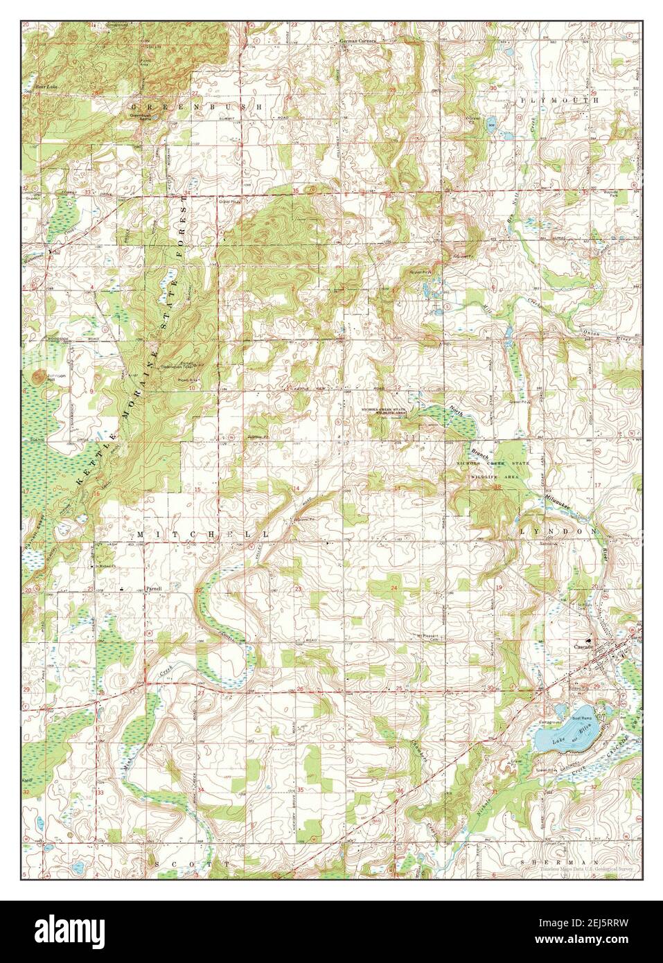 Cascade, Wisconsin, map 1974, 124000, United States of America by