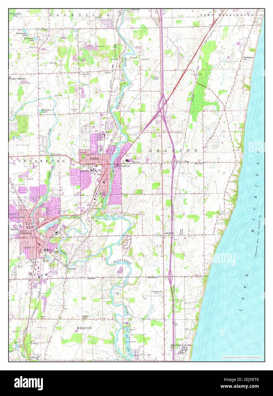 Cedarburg, Wisconsin, map 1959, 124000, United States of America by