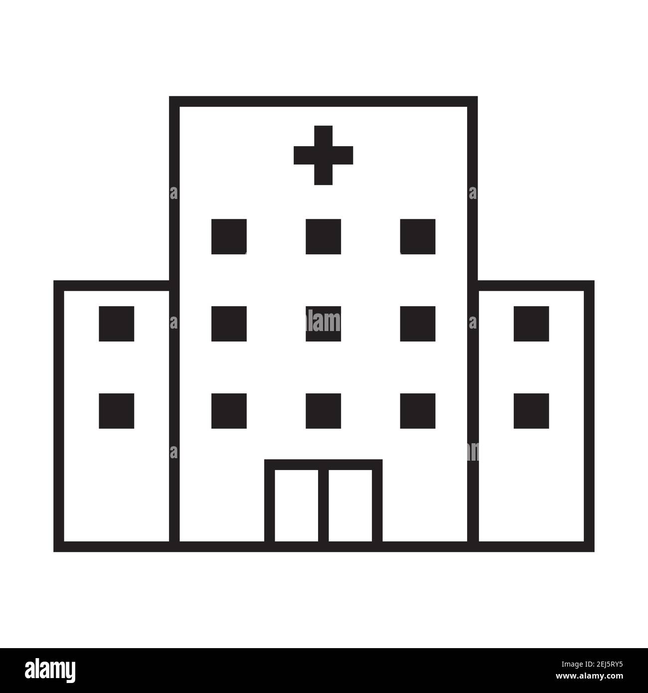 Hospital simple medical icon in trendy line style isolated on white ...